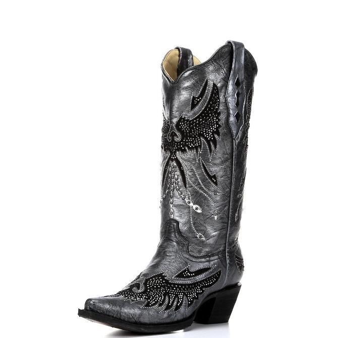 A2621 Women's Corral Metallic Eagle Snip Toe Cowboy Boot